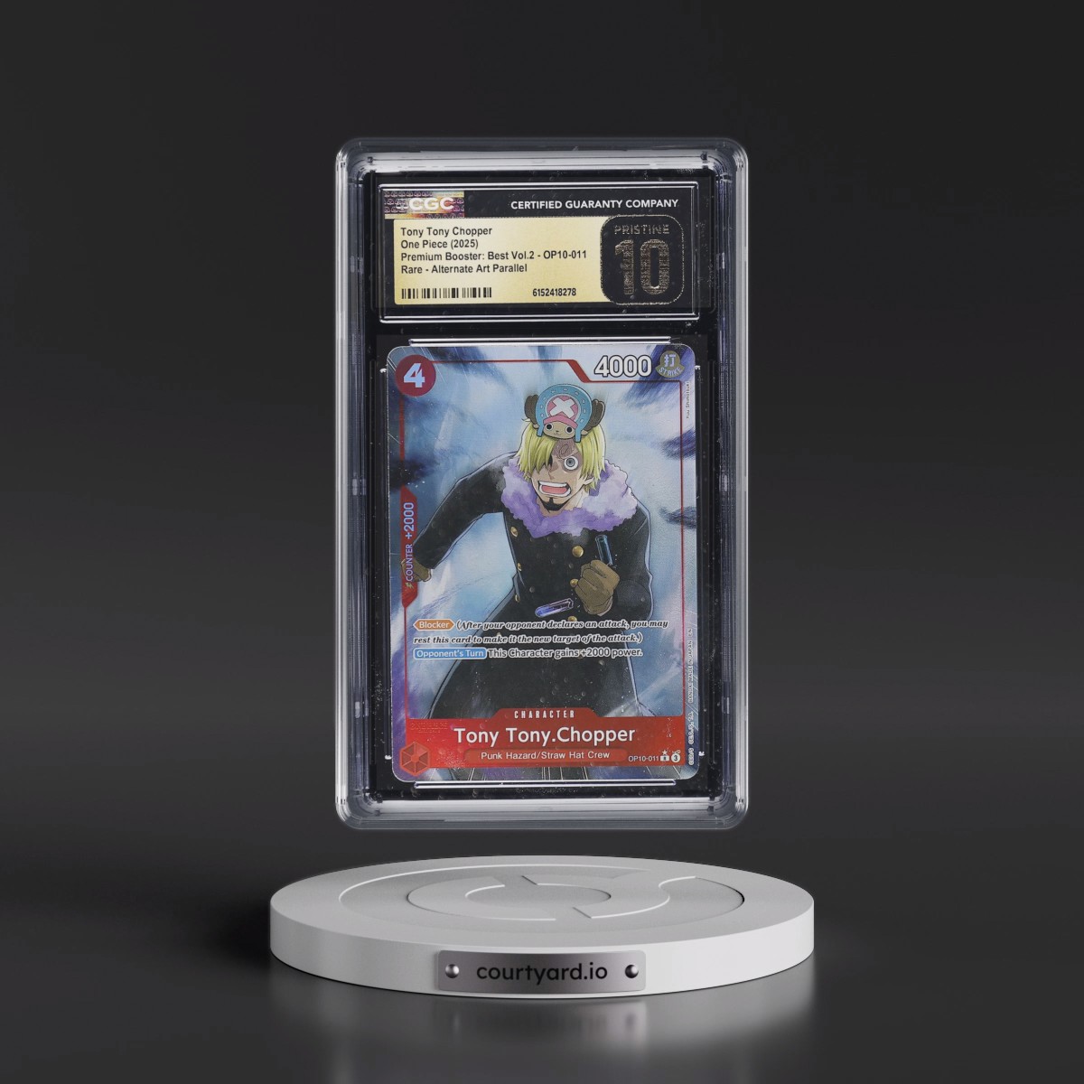 2025 Premium Booster: The Best Vol.2 (PRB-02) - English Tony Tony Chopper - (Borderless) Alt Art (EN above Japan on Border) #OP10-011 CGC 10