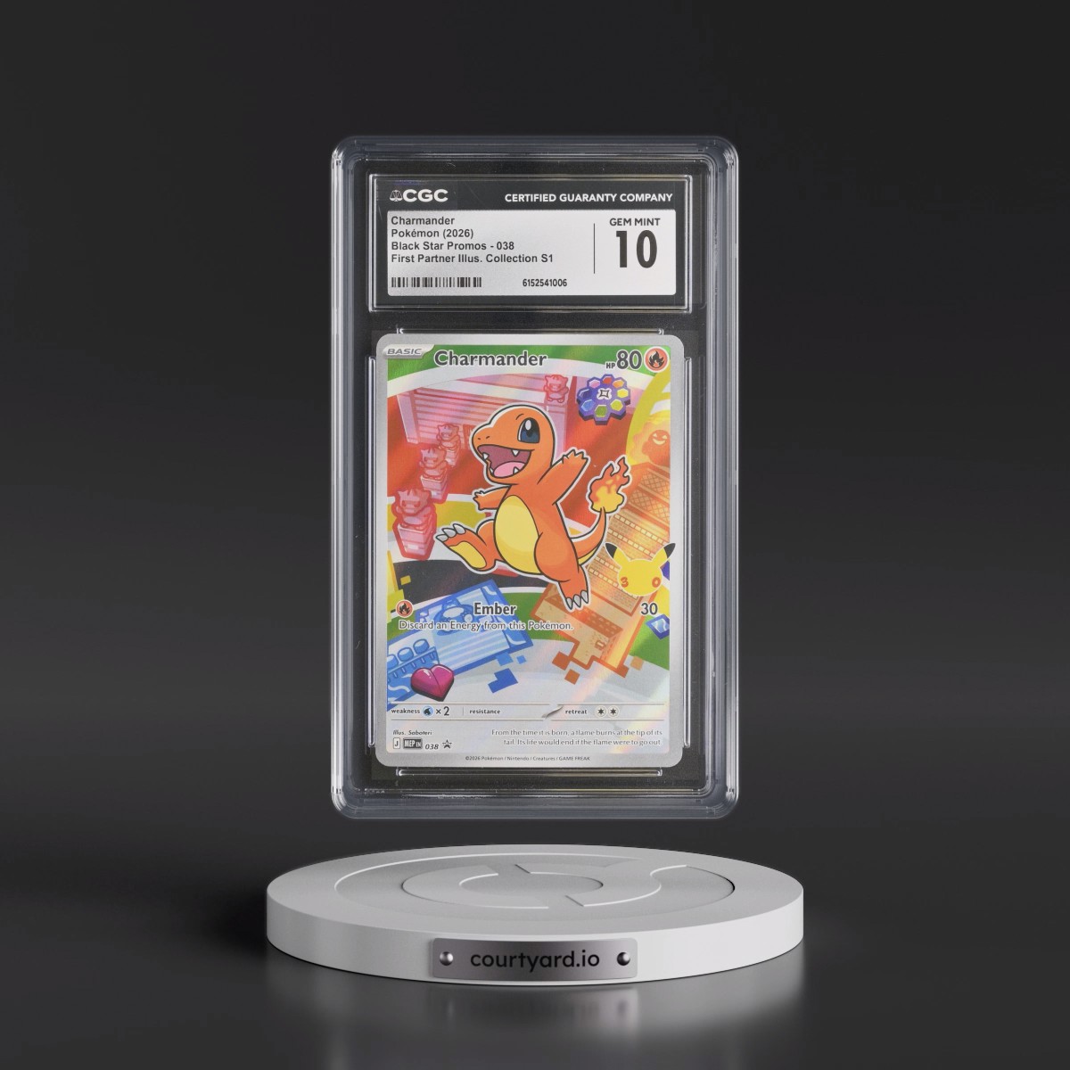 2025 Black Star Promos - Mega Evolution MEP EN #038 Charmander - First Partner Illustration Collection Series 1 (Holo) (CGC 10 GEM MINT)