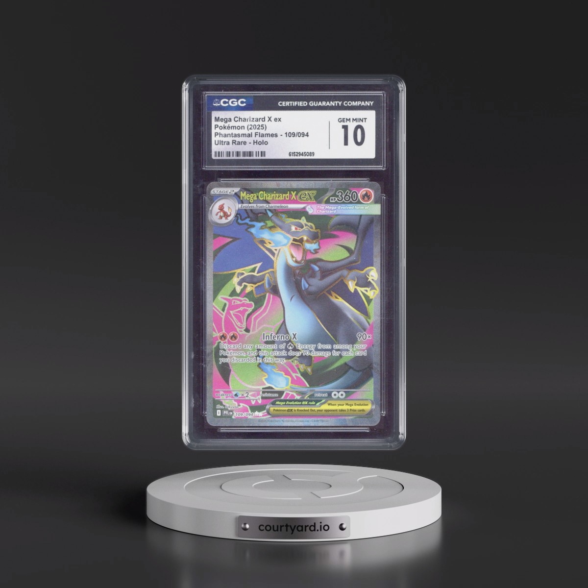 2025 Phantasmal Flames - PFL EN #109/094 Mega Charizard X ex - Ultra Rare Holo (CGC 10 GEM MINT)