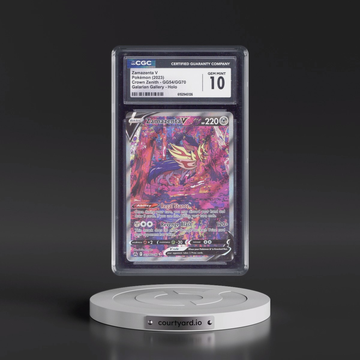 2023 Crown Zenith #GG54/GG70 Zamazenta V - Galarian Gallery Holo (CGC 10 GEM MINT)