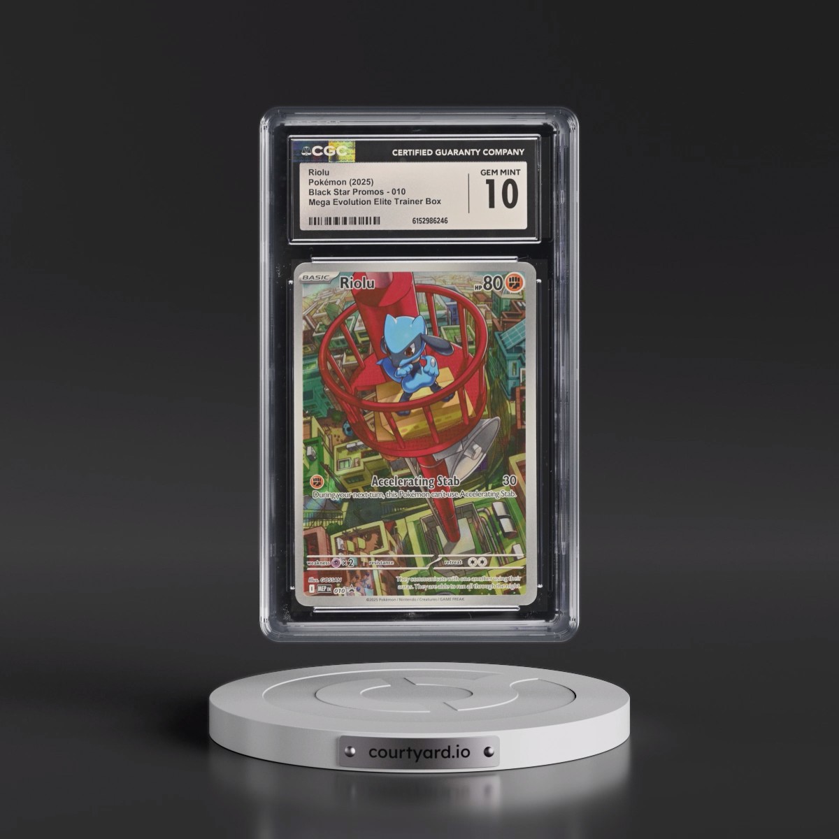 2025 Black Star Promos - Mega Evolution MEP EN #010 Riolu - Mega Evolution Elite Trainer Box (Holo) (CGC 10 GEM MINT)