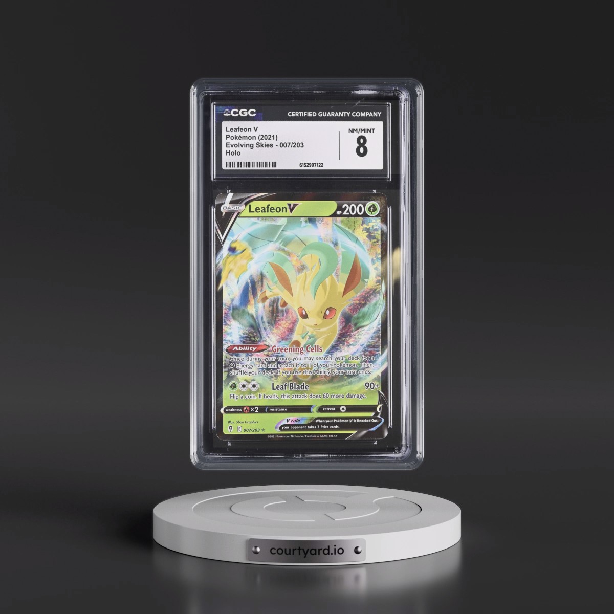2021 Evolving Skies #007/203 Leafeon V - Holo (CGC 8 NM-MT)