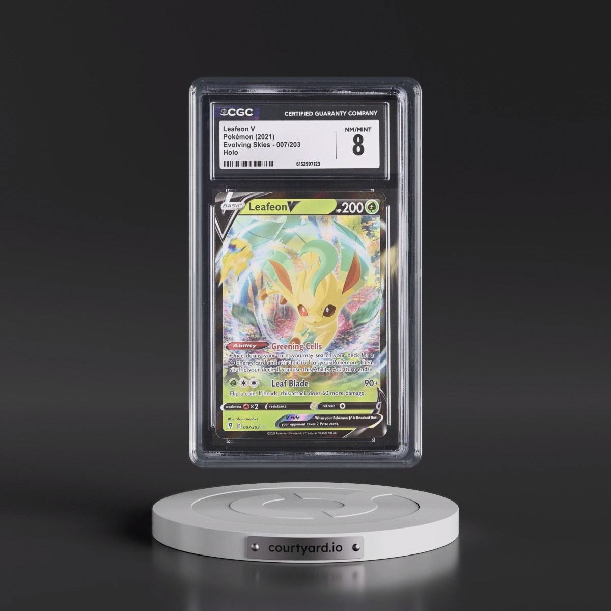 2021 Evolving Skies #007/203 Leafeon V - Holo (CGC 8 NM-MT)