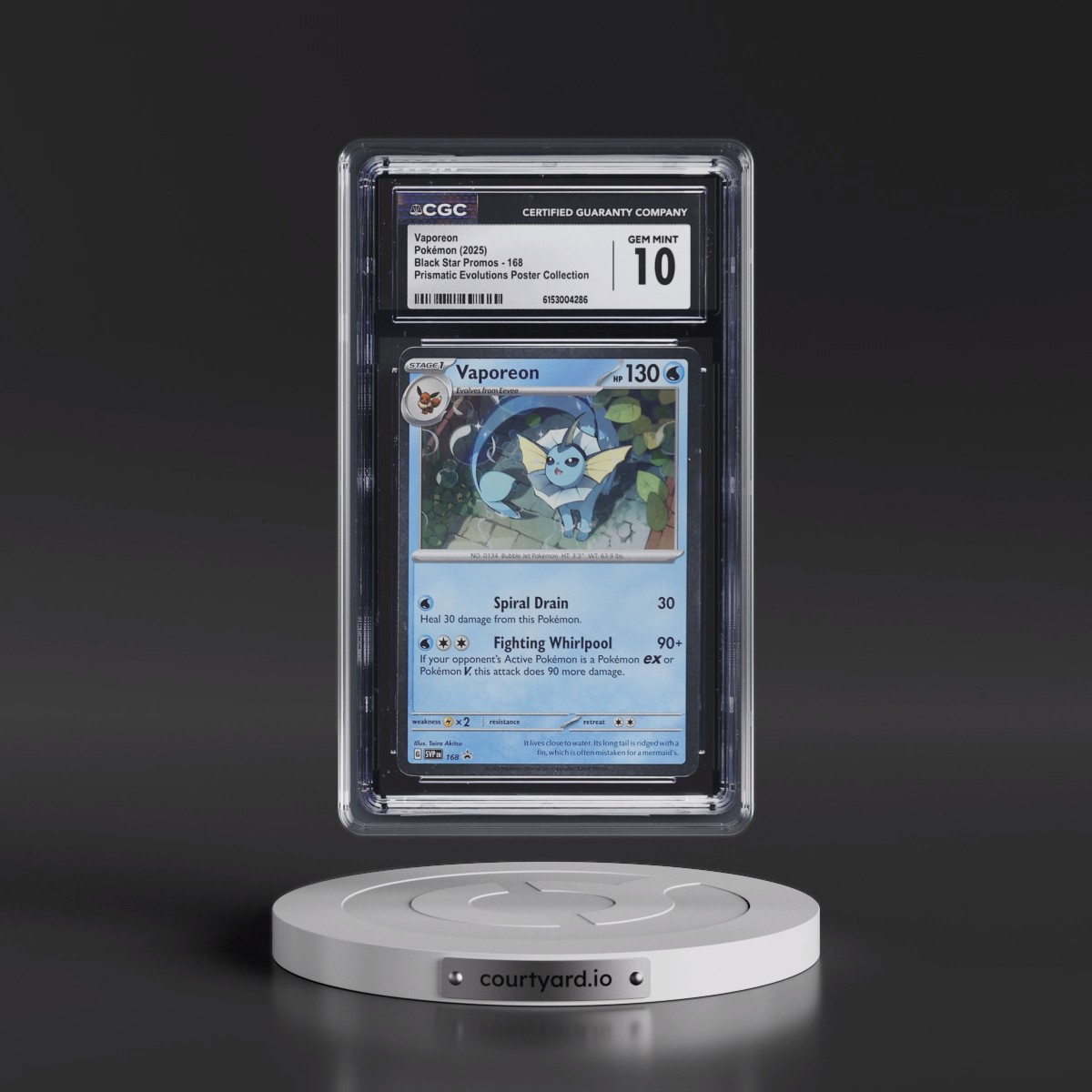 2023 Black Star Promos - Scarlet & Violet SVP EN #168 Vaporeon - Prismatic Evolutions Poster Collection (Cosmos Holo) (CGC 10 GEM MINT)