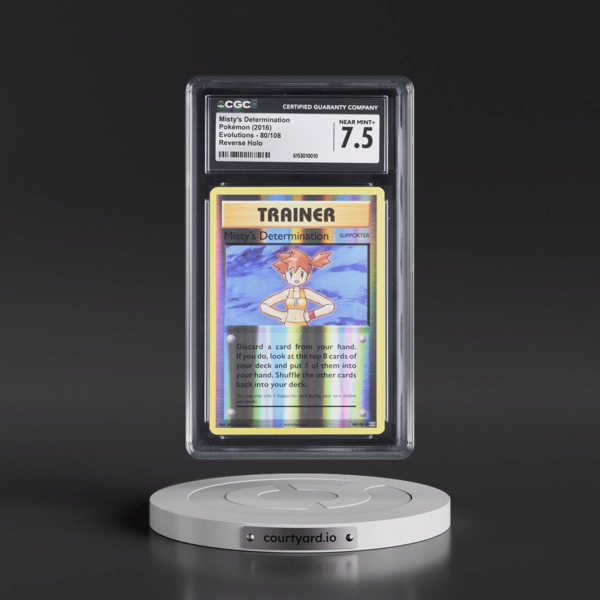 2016 Evolutions #80/108 Misty's Determination - Reverse Holo (CGC 7.5 NM+)