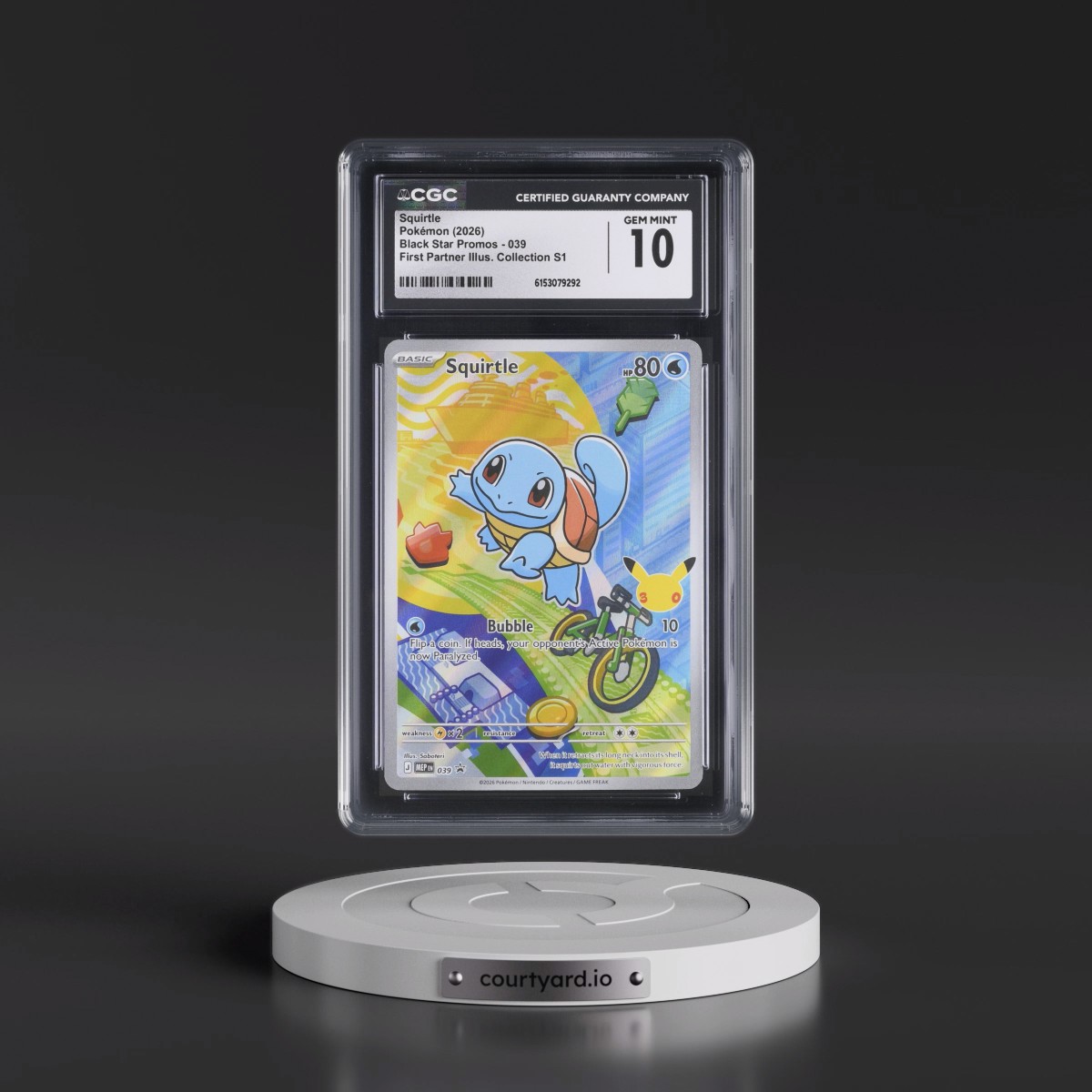 2025 Black Star Promos - Mega Evolution MEP EN #039 Squirtle - First Partner Illustration Collection Series 1 (CGC 10 GEM MINT)