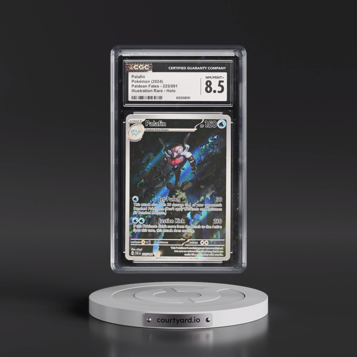 2024 Paldean Fates - PAF EN #225/091 Palafin - Illustration Rare Holo (CGC 8.5 NM-MT+)