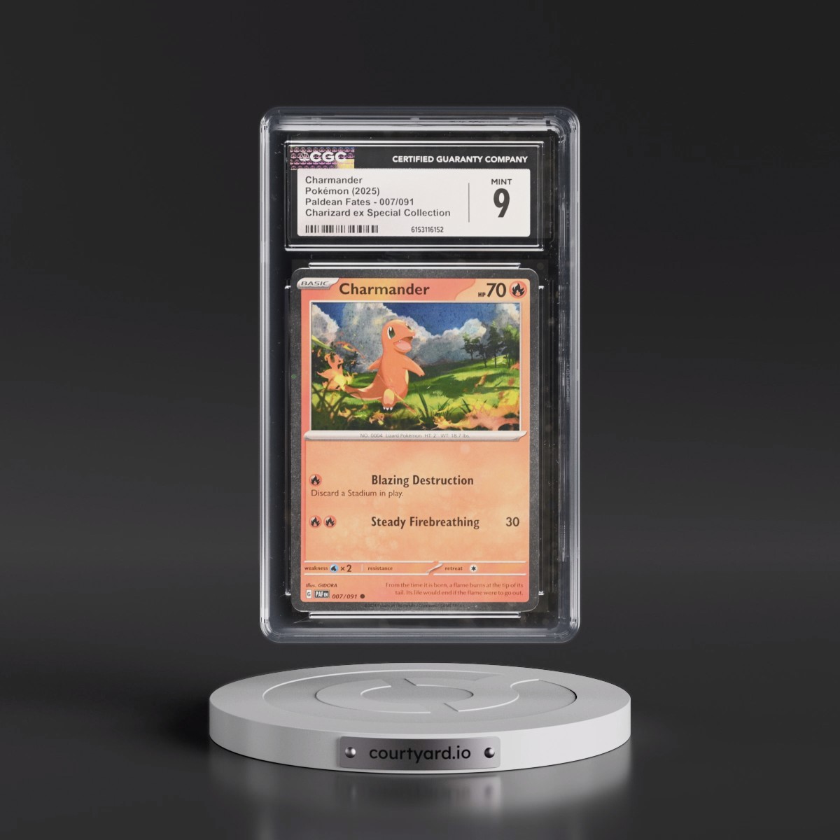 2024 Paldean Fates - PAF EN #007/091 Charmander - Charizard ex Special Collection (Cosmos Holo) (CGC 9 MINT)