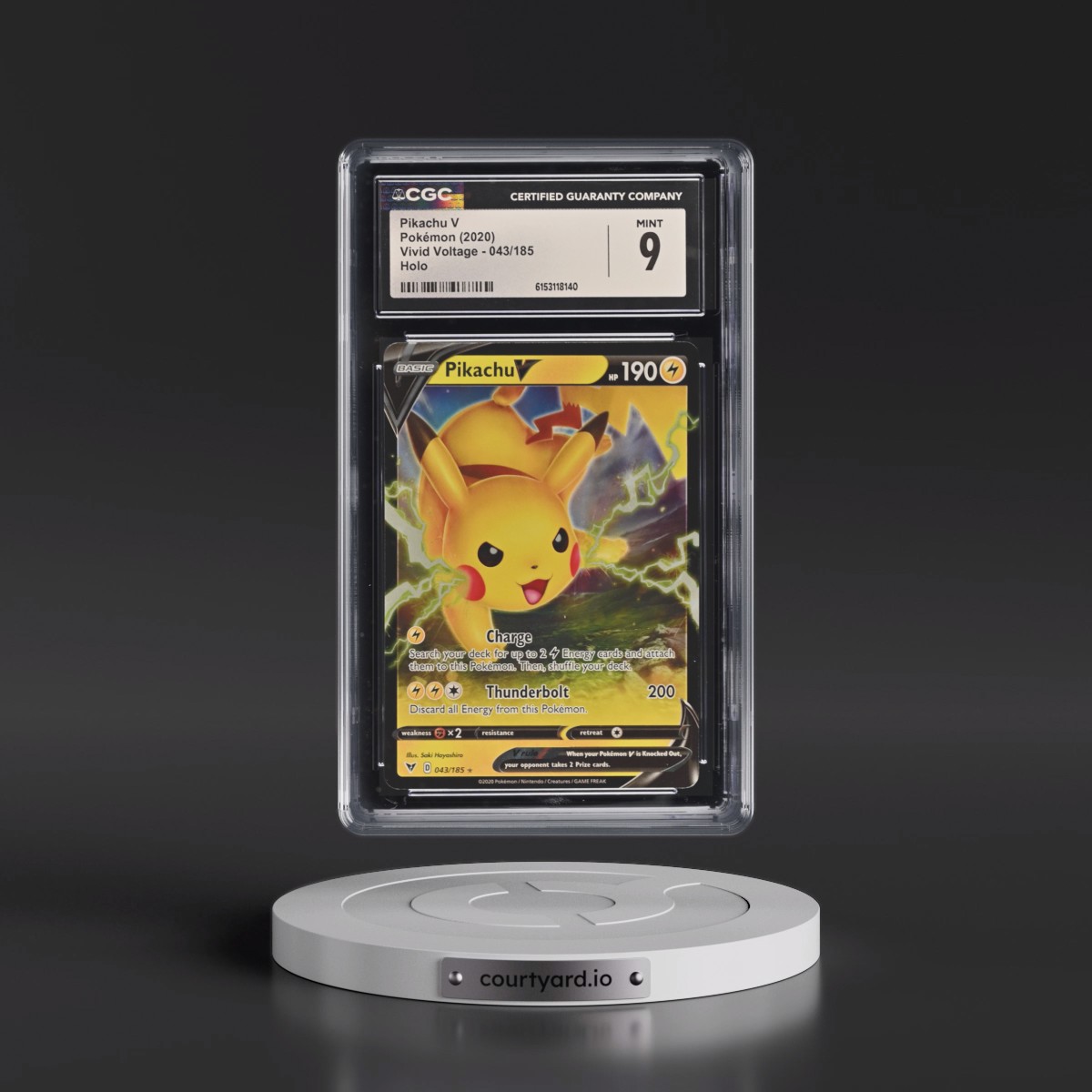 2020 Vivid Voltage Pikachu V - Holo #043/185 CGC 9