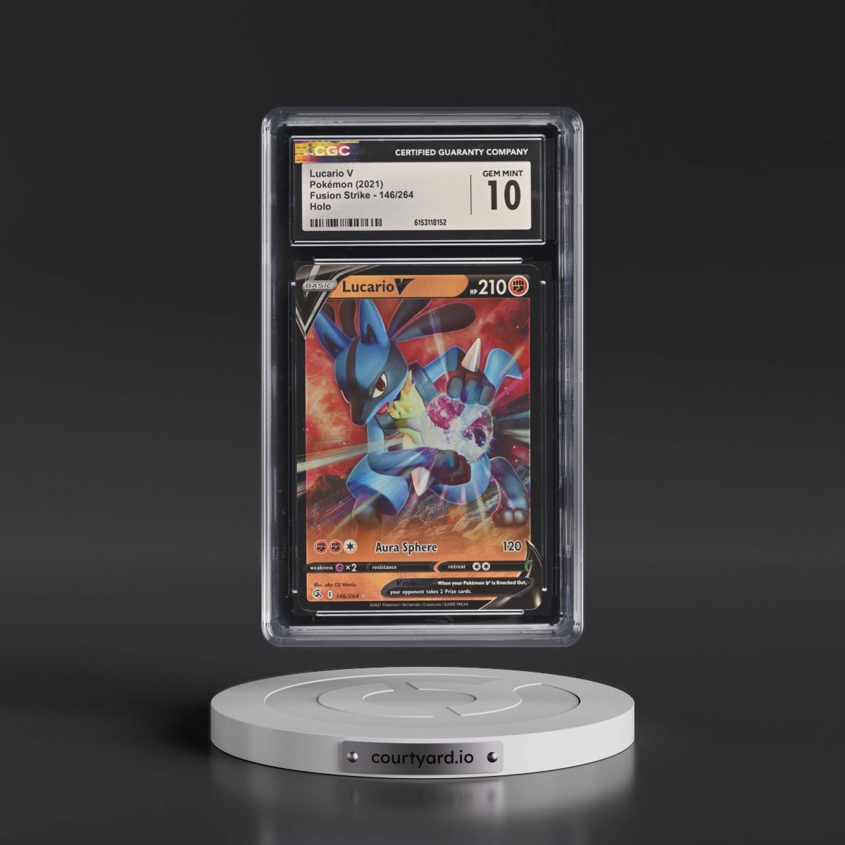 2019 Fusion Strike #146/264 Lucario V - Holo (CGC 10 GEM MINT)
