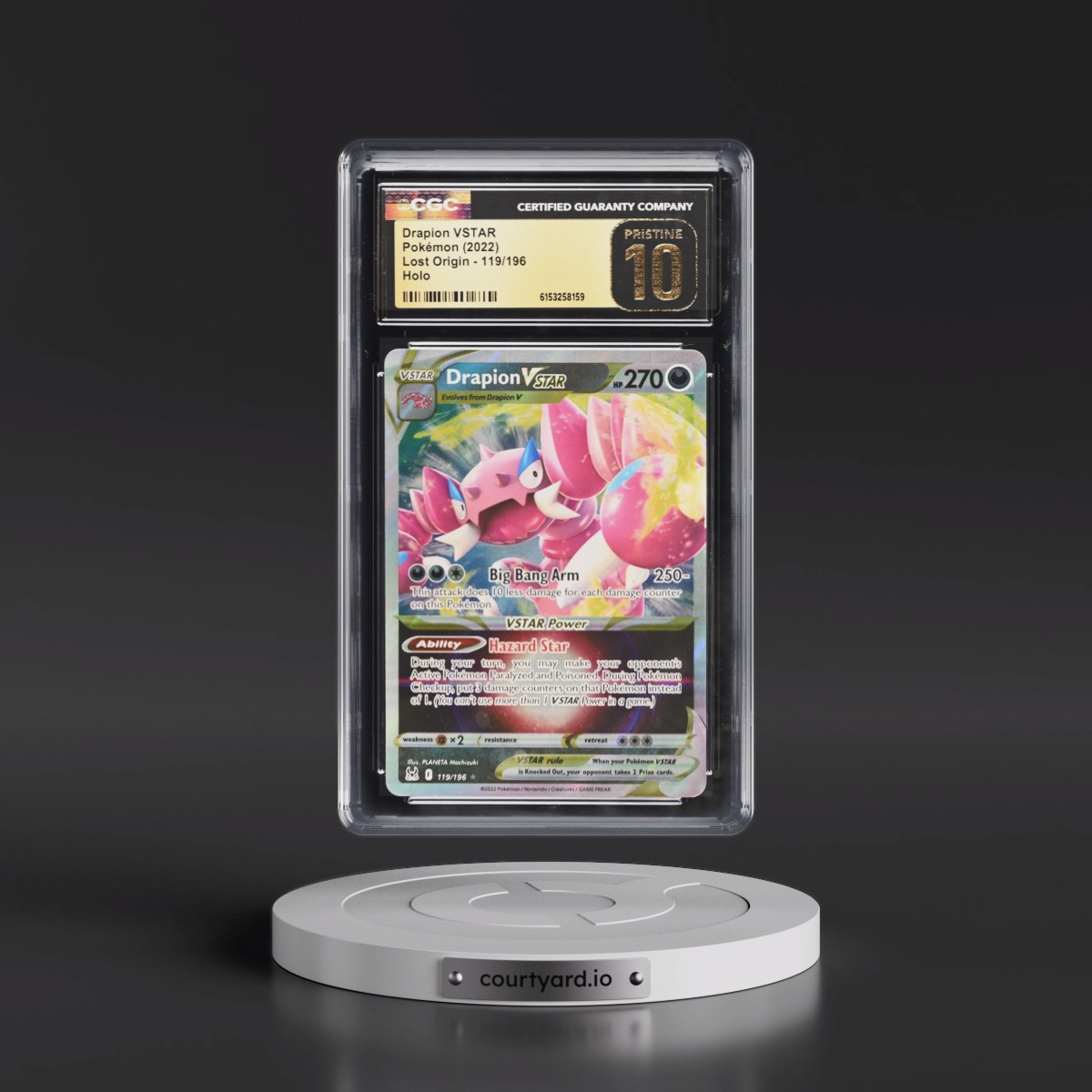 2022 Lost Origin #119/196 Drapion VSTAR - Holo (CGC 10 PRISTINE)