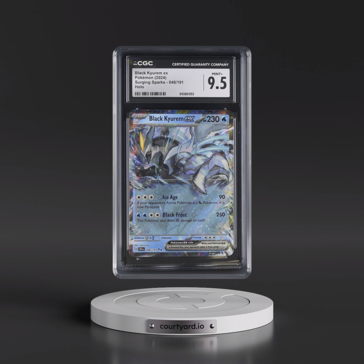 2024 Surging Sparks - SSP EN #048/191 Black Kyurem ex - Holo (CGC 9.5 MINT+)