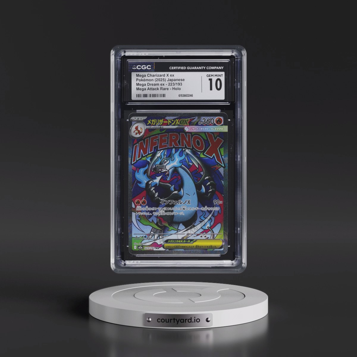2025 Mega Dream ex - M2a #223/193 Mega Charizard X ex - Mega Attack Rare Holo (CGC 10 GEM MINT)