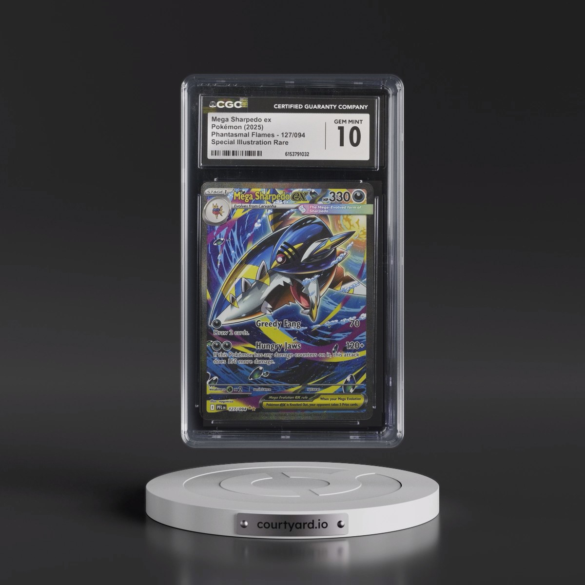 2025 Phantasmal Flames - PFL EN #127/094 Mega Sharpedo ex - Special Illustration Rare (Holo) (CGC 10 GEM MINT)