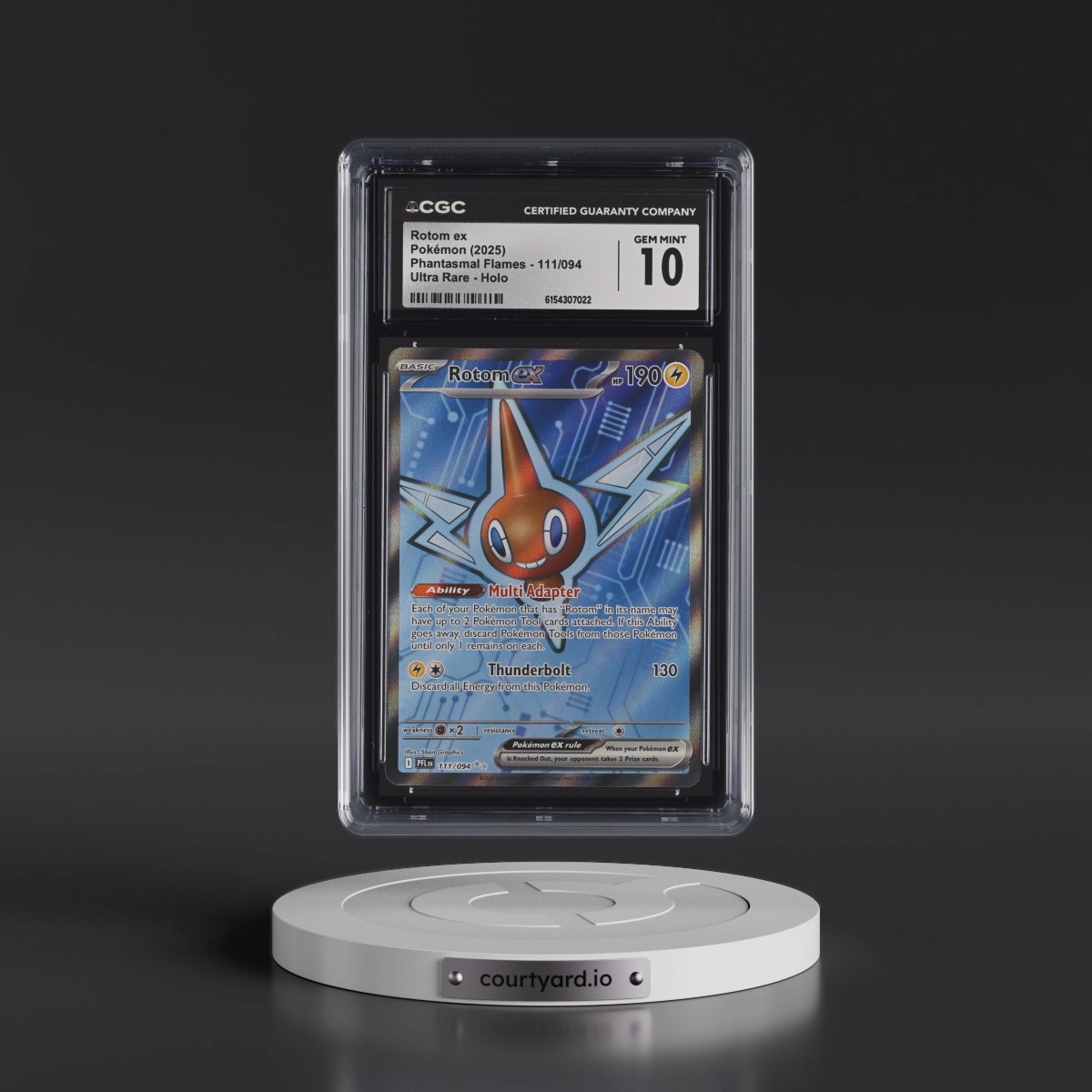 2025 Phantasmal Flames - PFL EN #111/094 Rotom ex - Ultra Rare Holo (CGC 10 GEM MINT)