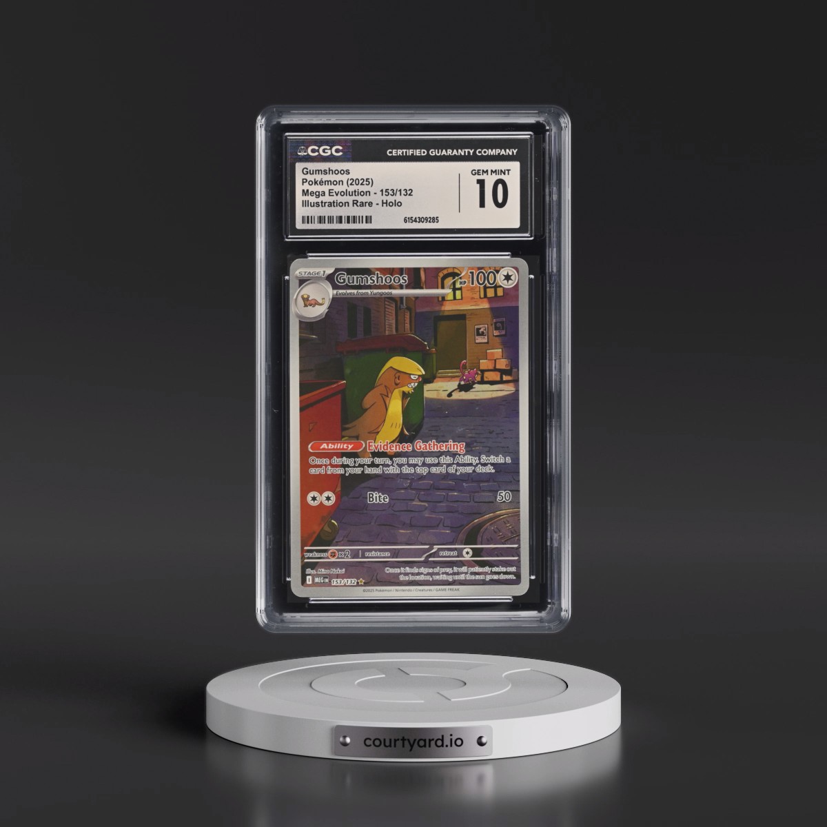 2025 Mega Evolution - MEG EN Gumshoos - Illustration Rare Holo #153/132 CGC 10
