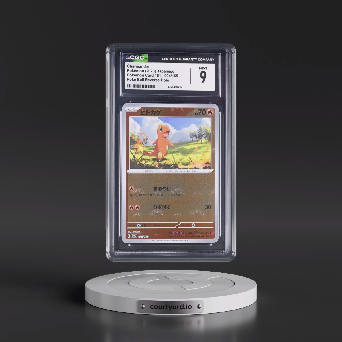 2023 Pokémon Card 151 #004/165 Charmander - Reverse Holo Poké Ball (CGC 9 MINT)