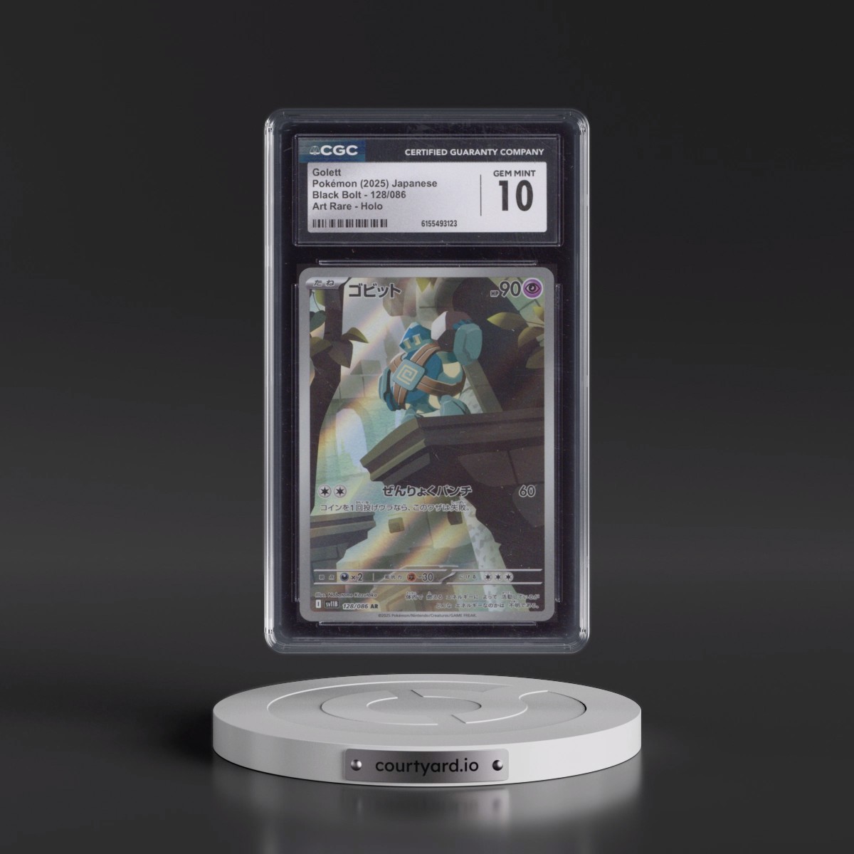 2025 Black Bolt - sv11B #128/086 Golett - Art Rare Holo (CGC 10 GEM MINT)