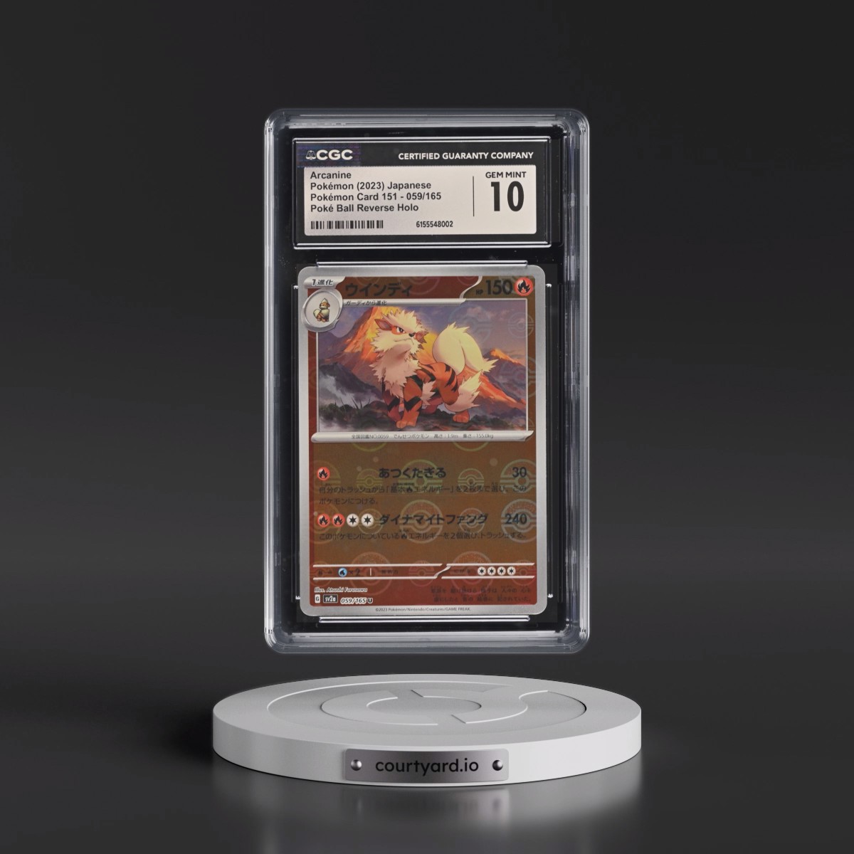 2023 Pokémon Card 151 #059/165 Arcanine - Reverse Holo Poké Ball (CGC 10 GEM MINT)
