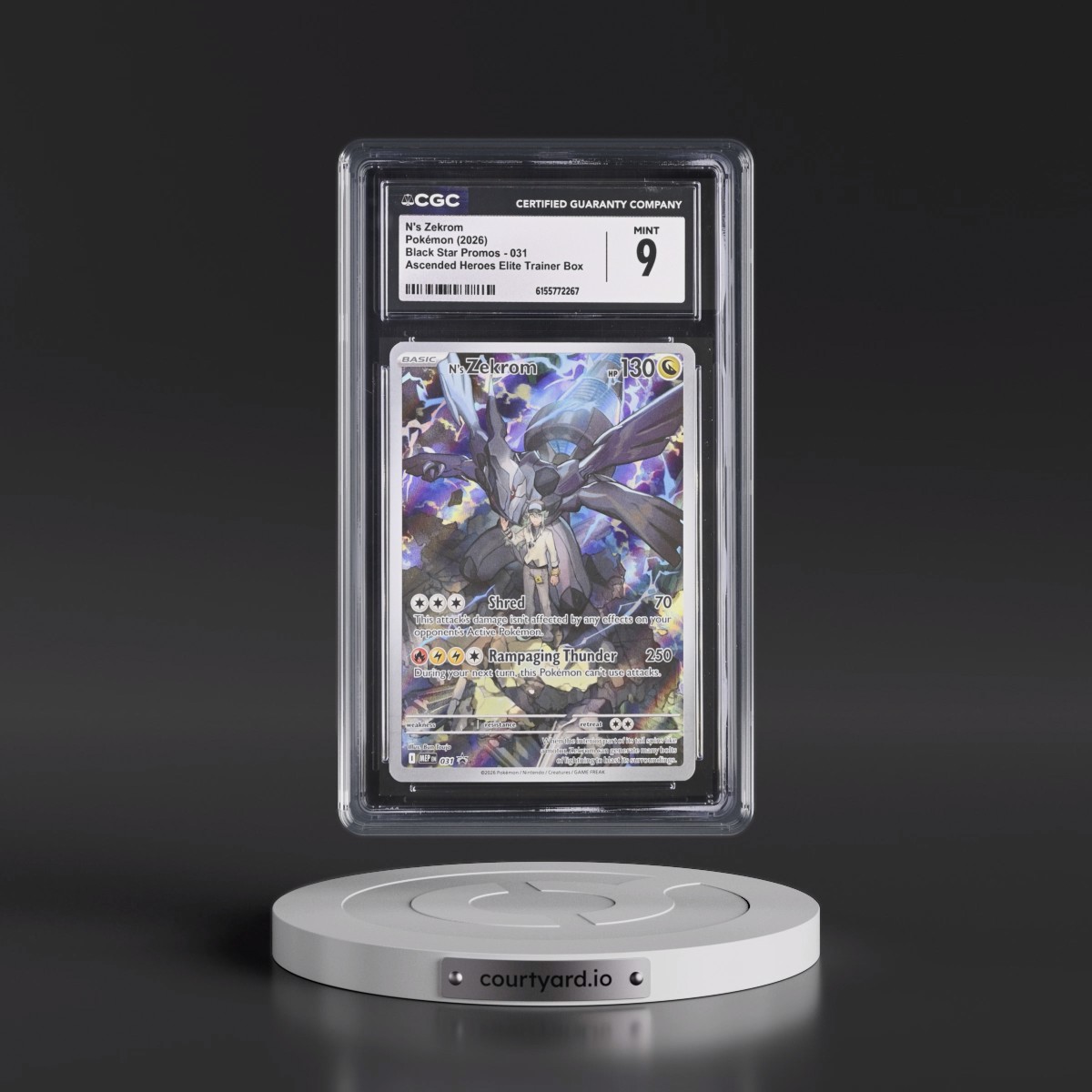 2025 Black Star Promos - Mega Evolution MEP EN #031 N's Zekrom - Ascended Heroes Elite Trainer Box (Holo) (CGC 9 MINT)
