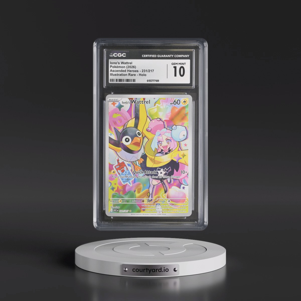 2026 Ascended Heroes - ASC EN #231/217 Iono's Wattrel - Illustration Rare Holo (CGC 10 GEM MINT)