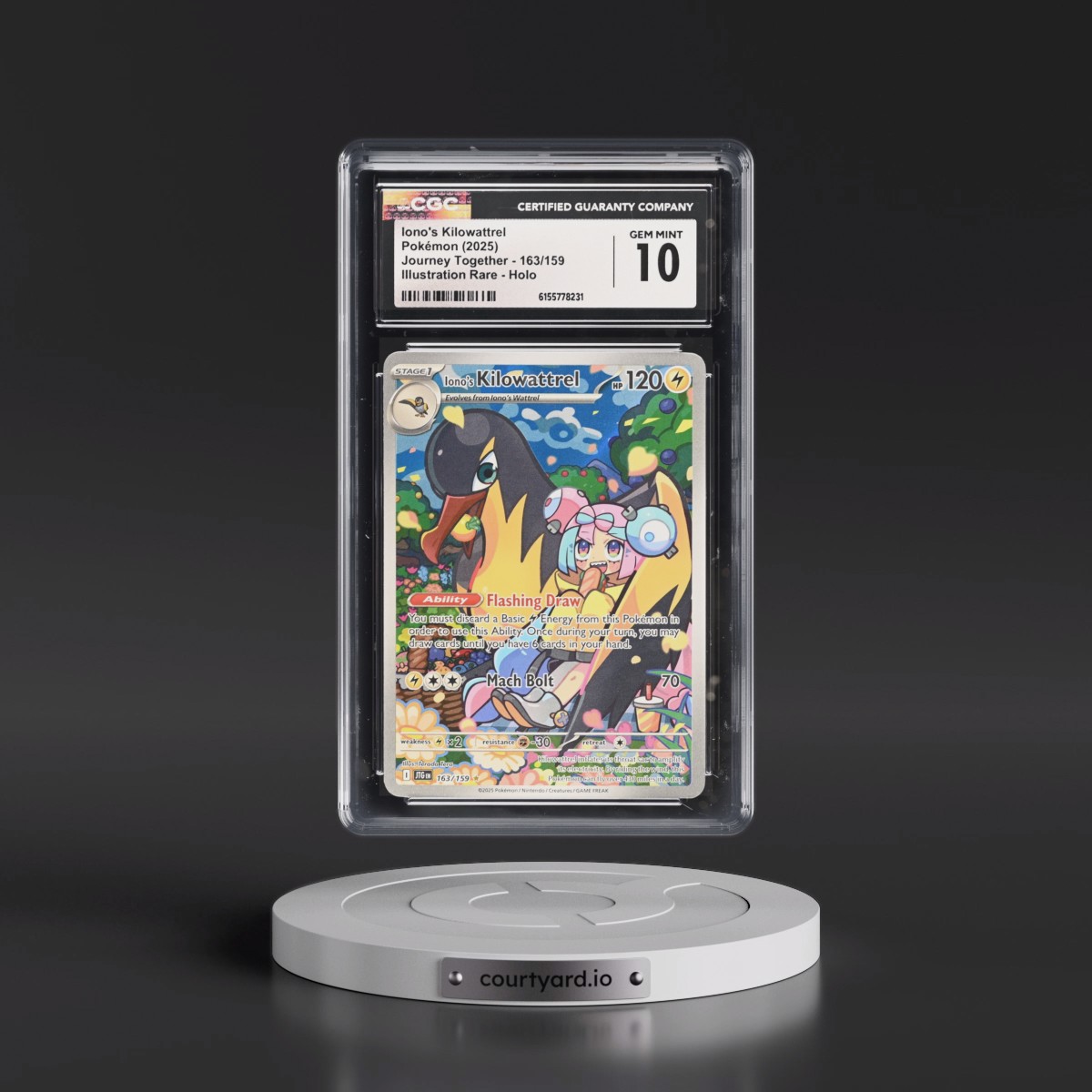 2024 Journey Together - JTG EN #163/159 Iono's Kilowattrel - Illustration Rare Holo (CGC 10 GEM MINT)