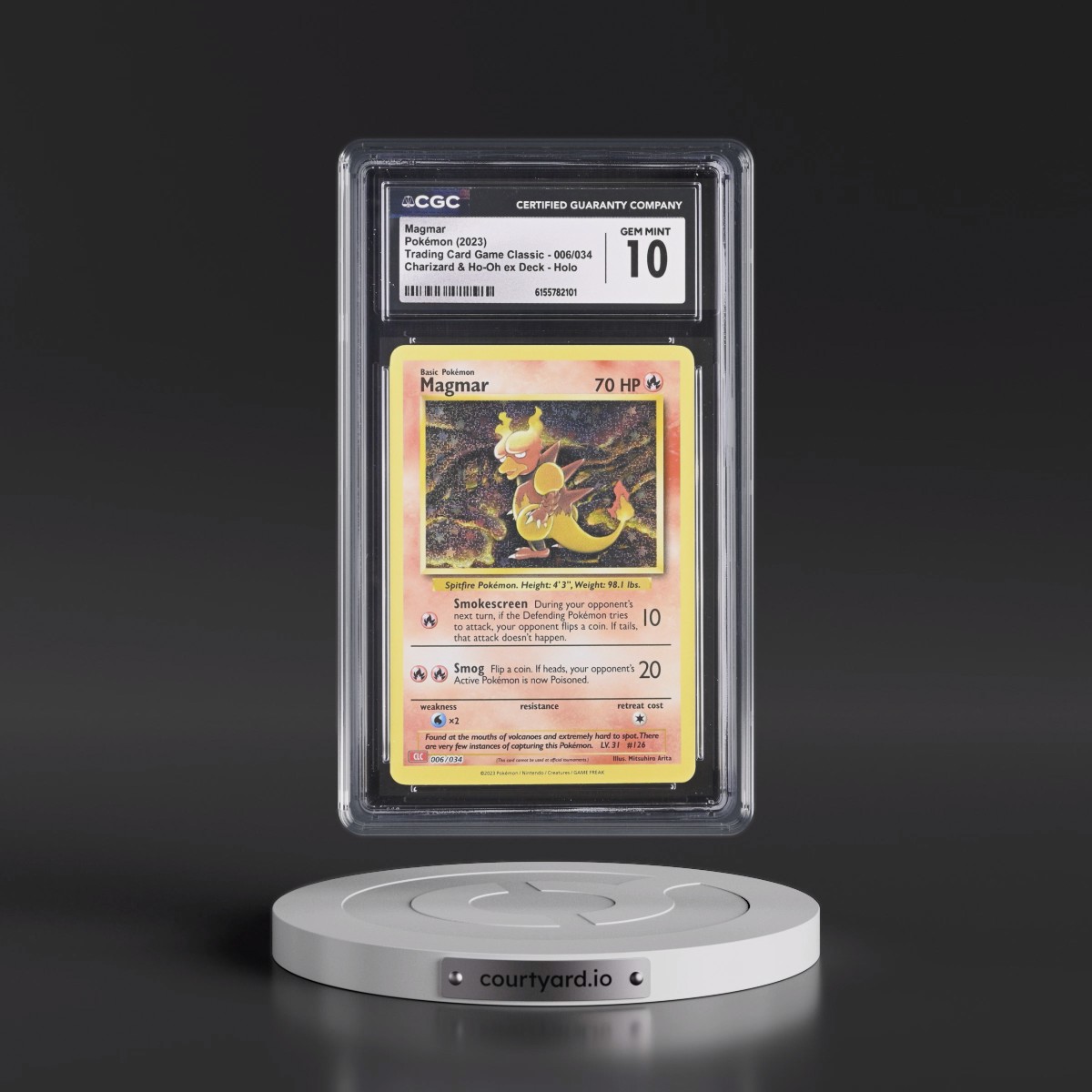 2023 Trading Card Game Classic - CLV, CLC, CLB #006/034 Magmar - Charizard & Ho-Oh ex Deck - CLC Holo (CGC 10 GEM MINT)
