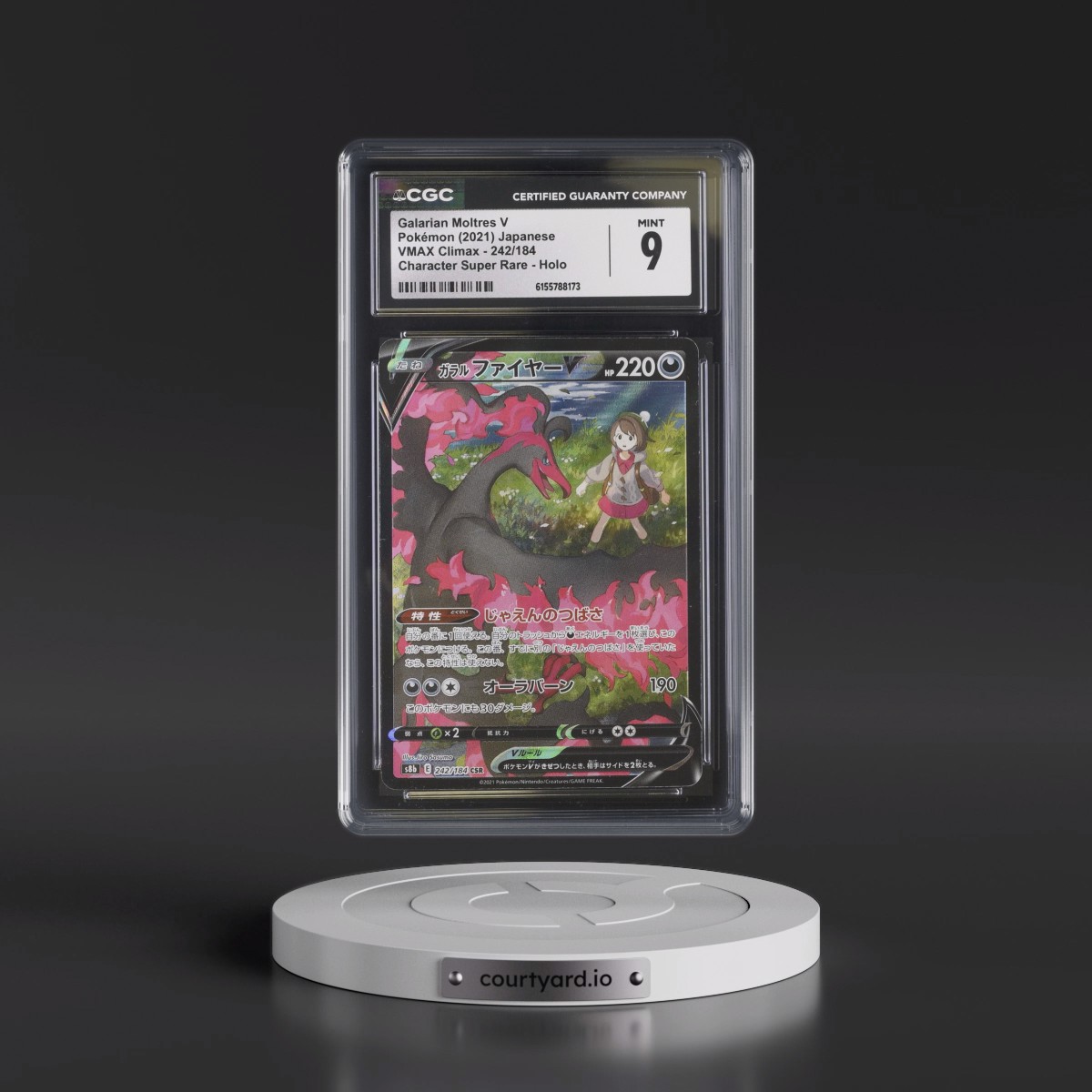 2021 VMAX Climax #242/184 Galarian Moltres V - Character Super Rare Holo (CGC 9 MINT)