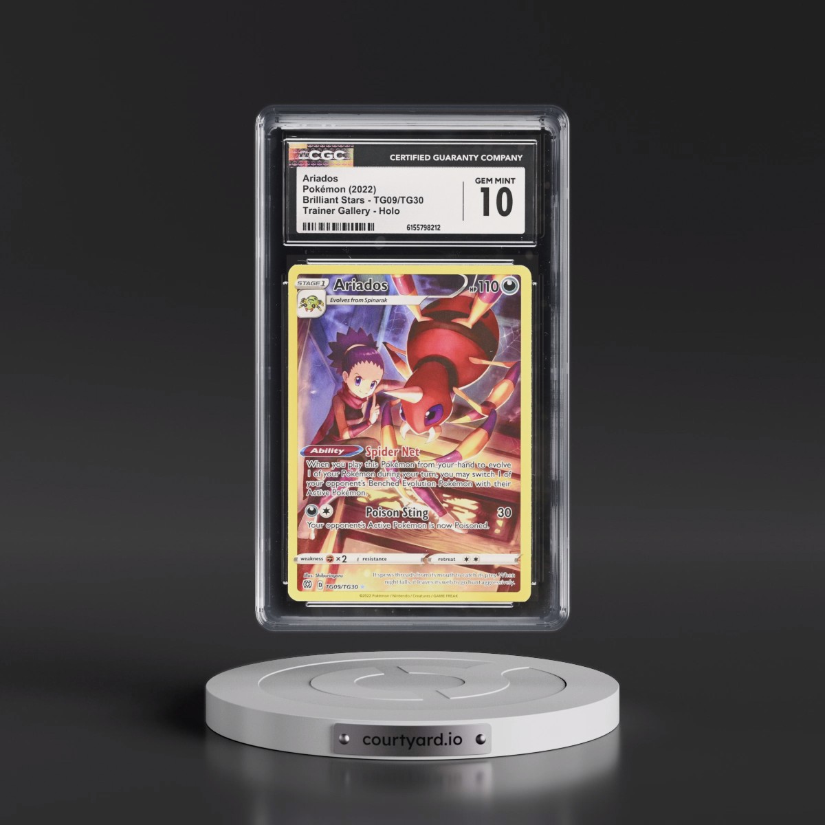 2022 Brilliant Stars #TG09/TG30 Ariados - Trainer Gallery Holo (CGC 10 GEM MINT)