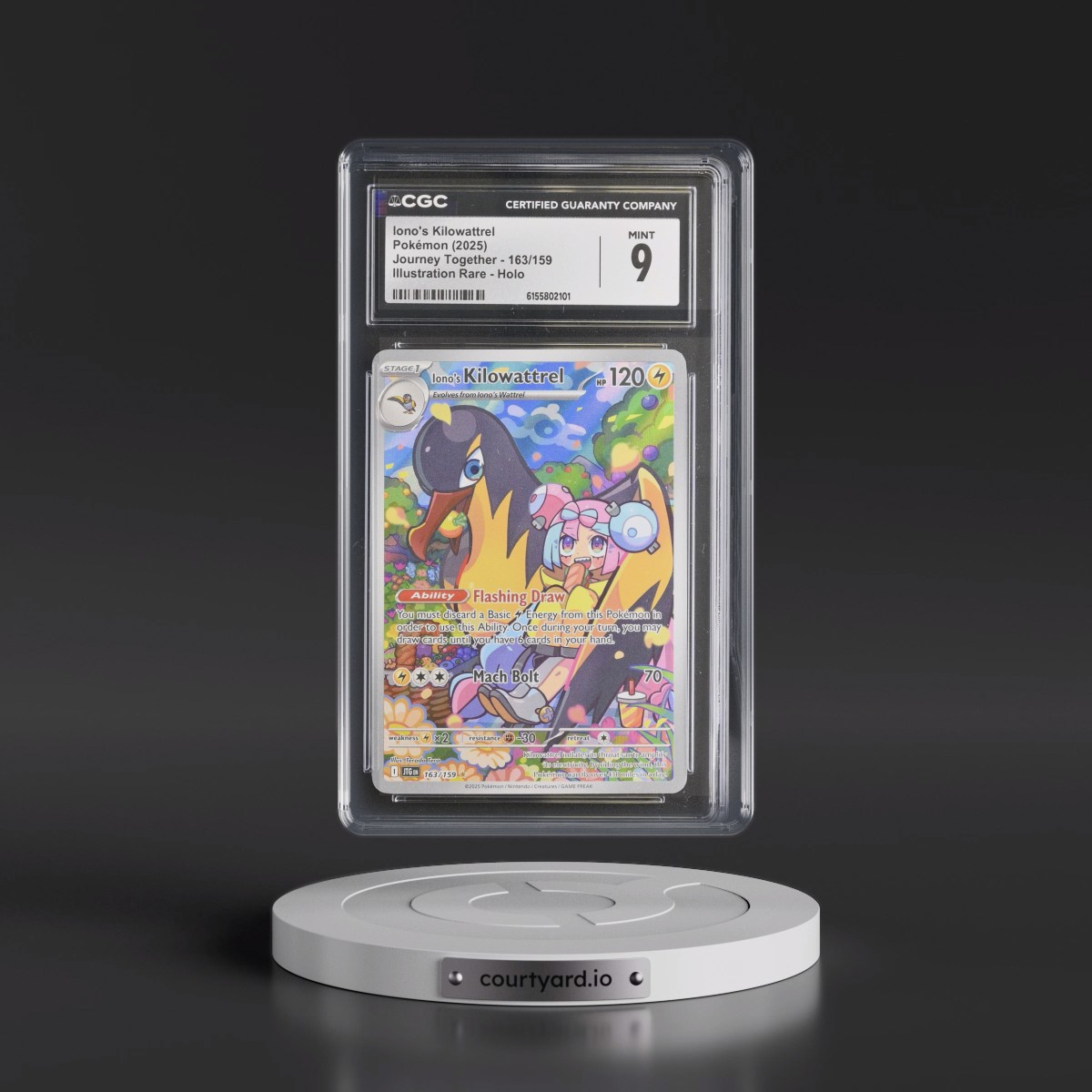 2024 Journey Together - JTG EN #163/159 Iono's Kilowattrel - Illustration Rare Holo (CGC 9 MINT)