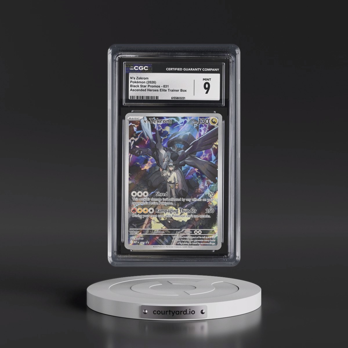 2025 Black Star Promos - Mega Evolution MEP EN #031 N's Zekrom - Ascended Heroes Elite Trainer Box (Holo) (CGC 9 MINT)