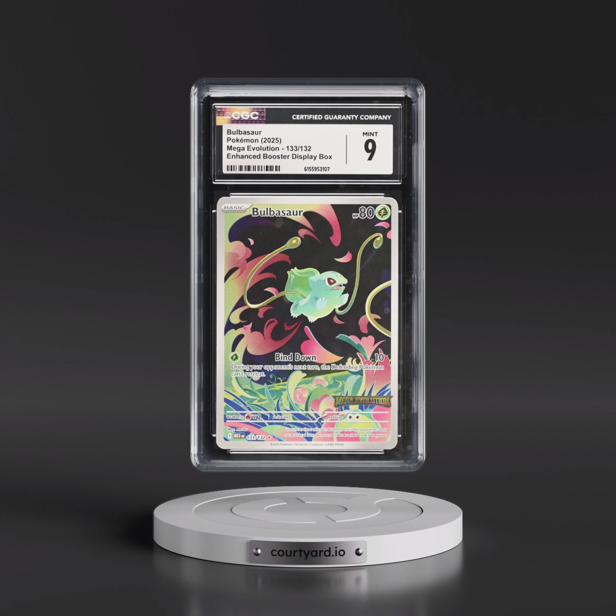 2025 Mega Evolution - MEG EN #133/132 Bulbasaur - Enhanced Booster Display Box (Mega Evolution Stamp) (Holo) (CGC 9 MINT)