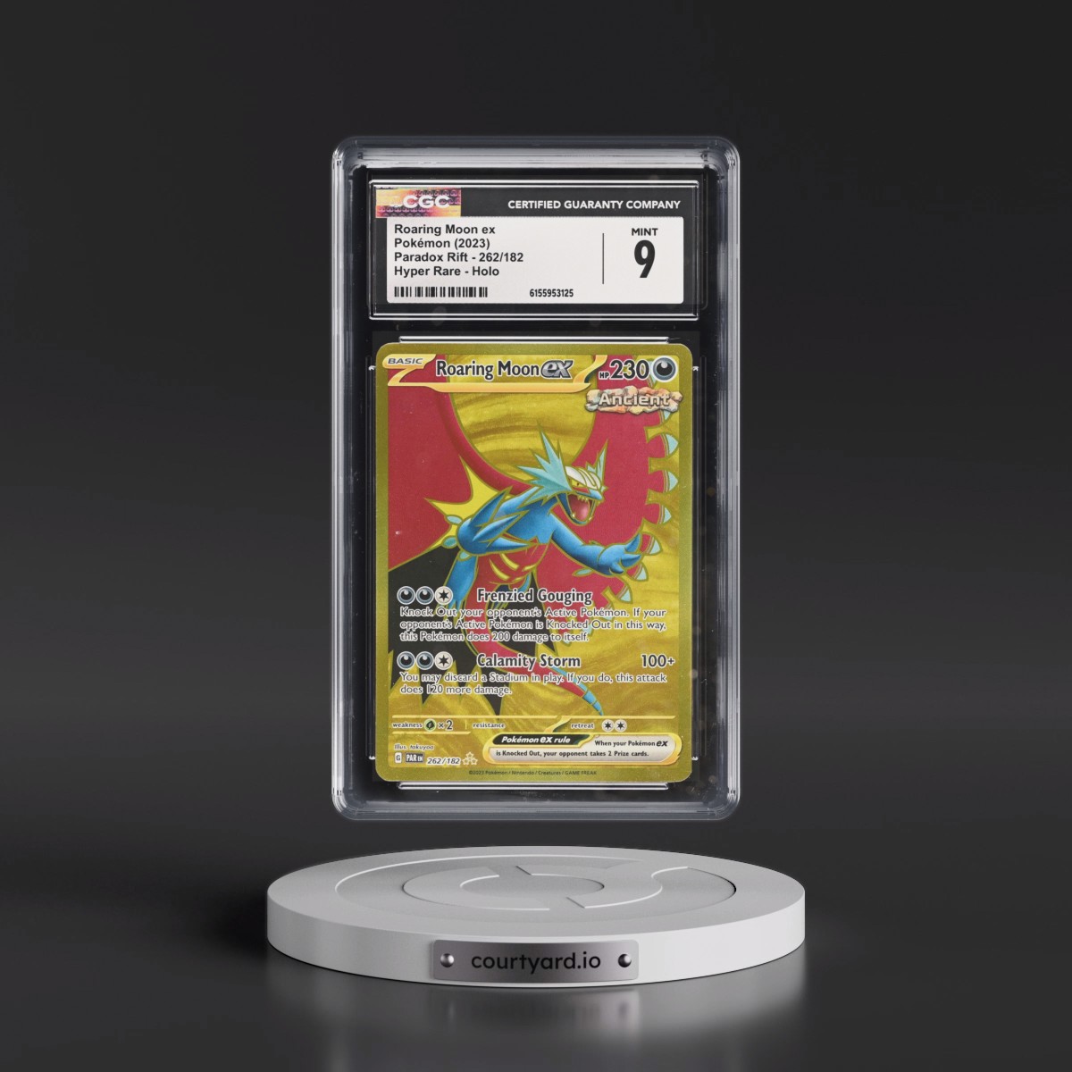 2023 Paradox Rift - PAR EN #262/182 Roaring Moon ex - Hyper Rare Holo (CGC 9 MINT)