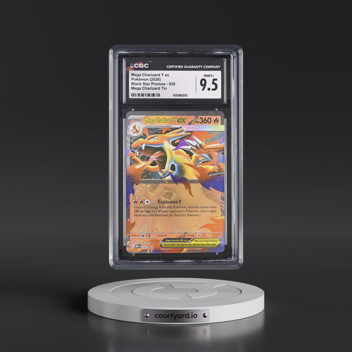 2025 Black Star Promos - Mega Evolution MEP EN #030 Mega Charizard Y ex - Mega Charizard Tin (Holo) (CGC 9.5 MINT+)