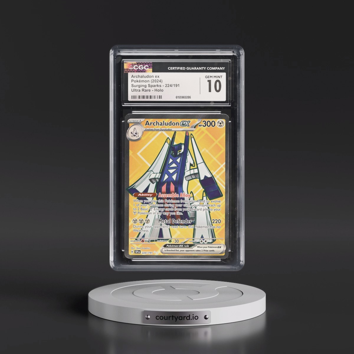 2024 Surging Sparks - SSP EN #224/191 Archaludon ex - Ultra Rare Holo (CGC 10 GEM MINT)