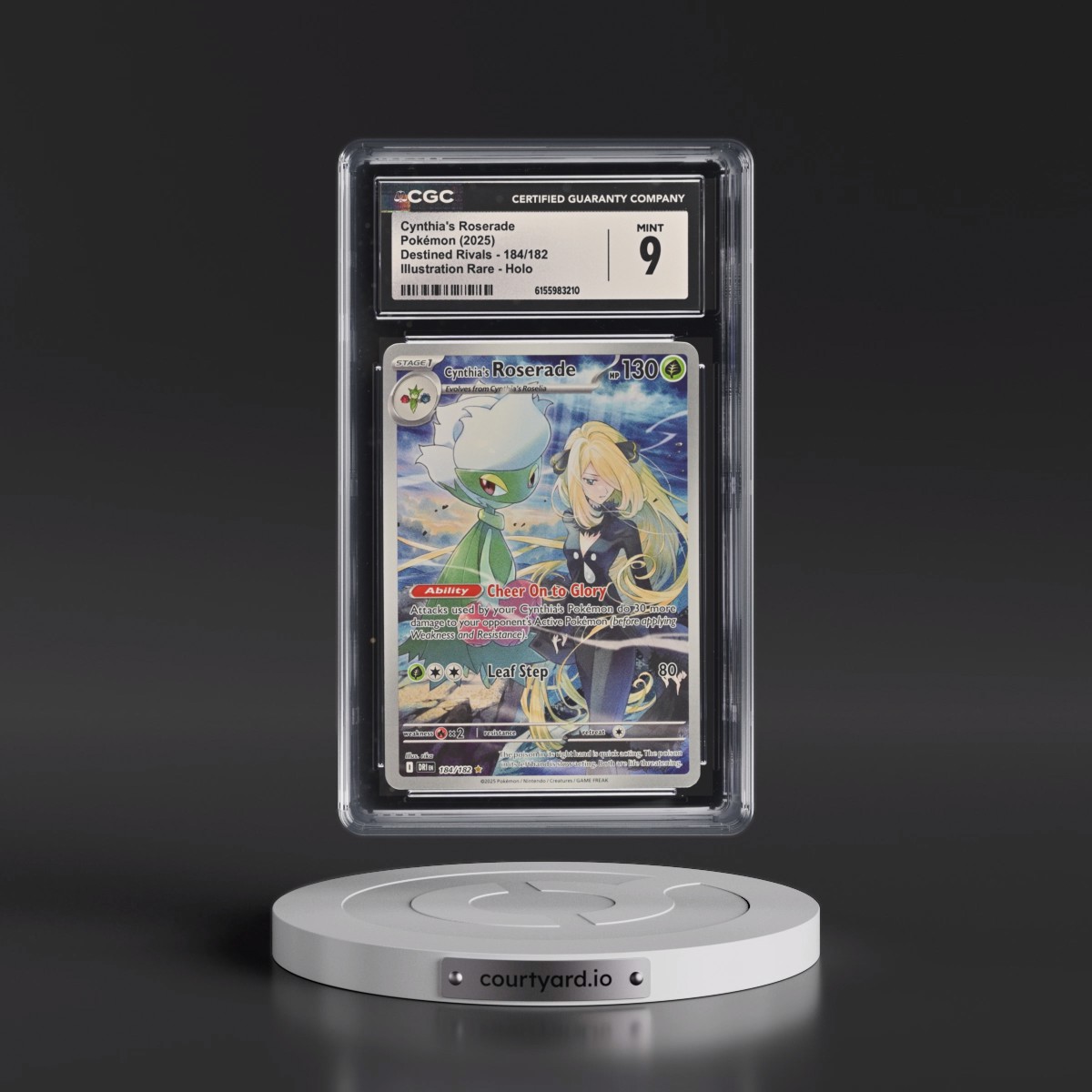 2025 Destined Rivals - DRI EN #184/182 Cynthia's Roserade - Illustration Rare Holo (CGC 9 MINT)