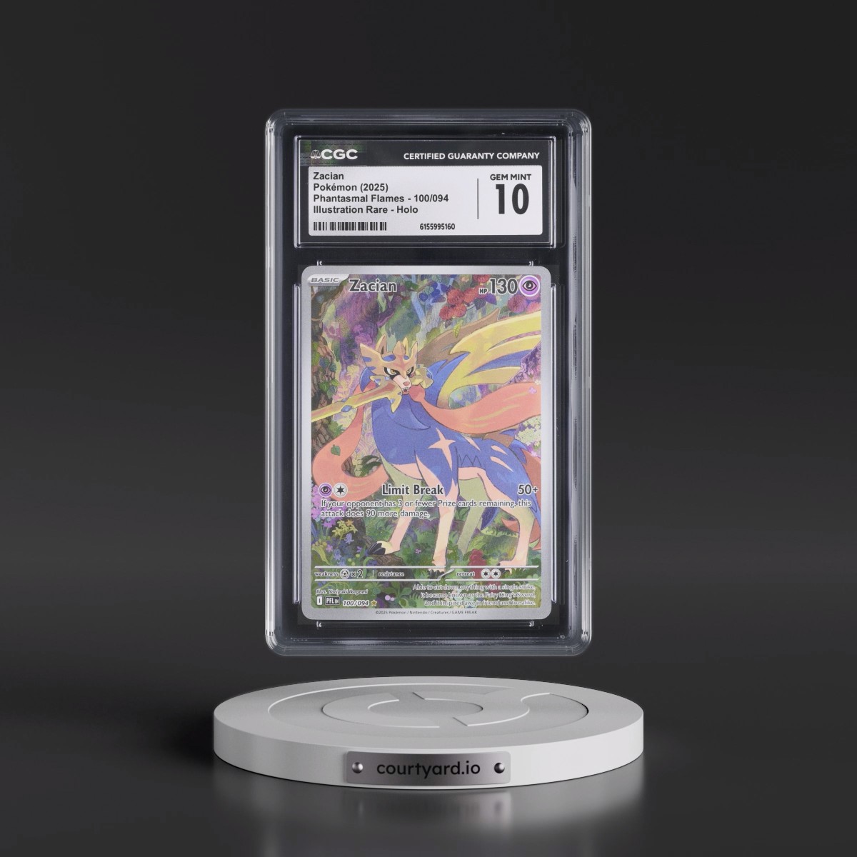 2025 Phantasmal Flames - PFL EN #100/094 Zacian - Illustration Rare Holo (CGC 10 GEM MINT)
