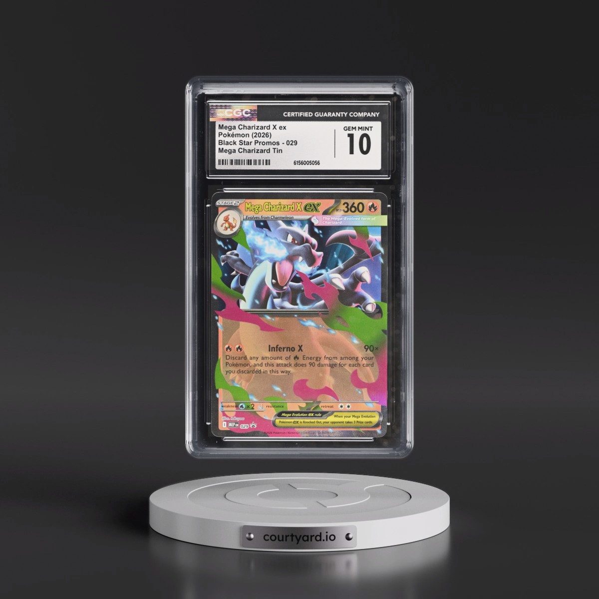 2025 Black Star Promos - Mega Evolution MEP EN #029 Mega Charizard X ex - Mega Charizard Tin (Holo) (CGC 10 GEM MINT)
