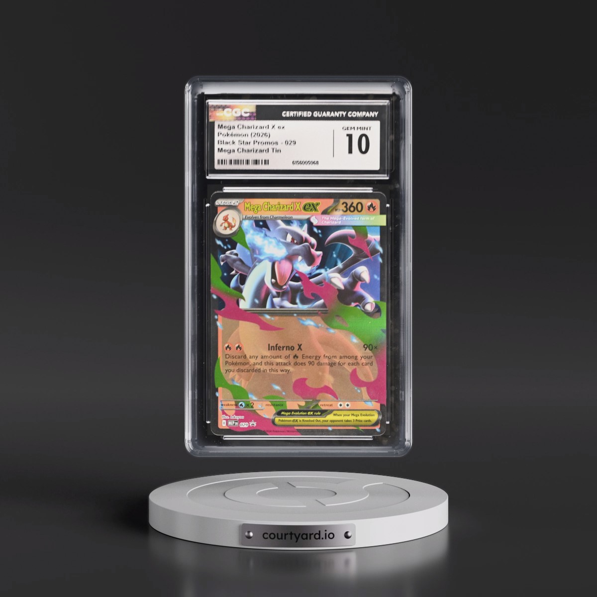 2025 Black Star Promos - Mega Evolution MEP EN #029 Mega Charizard X ex - Mega Charizard Tin (Holo) (CGC 10 GEM MINT)