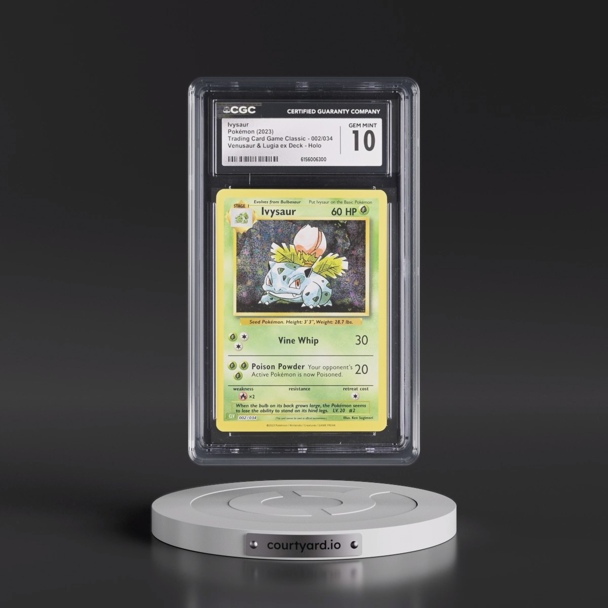 2023 Trading Card Game Classic - CLV, CLC, CLB #002/034 Ivysaur - Venusaur & Lugia ex Deck - CLV Holo (CGC 10 GEM MINT)