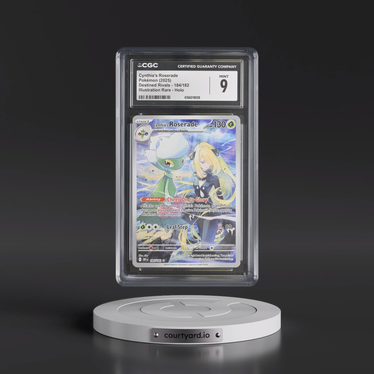 2025 Destined Rivals - DRI EN #184/182 Cynthia's Roserade - Illustration Rare Holo (CGC 9 MINT)