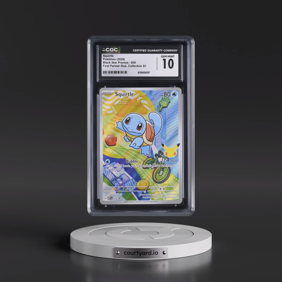 2025 Black Star Promos - Mega Evolution MEP EN #039 Squirtle - First Partner Illustration Collection Series 1 (Holo) (CGC 10 GEM MINT)