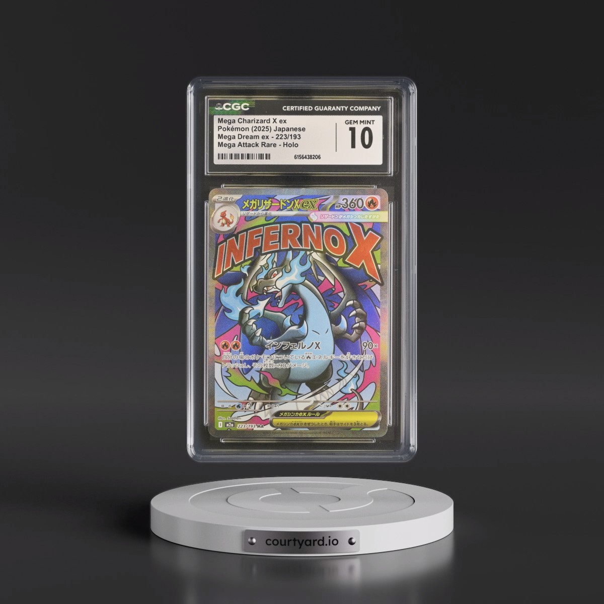 2025 Mega Dream ex - M2a #223/193 Mega Charizard X ex - Mega Attack Rare Holo (CGC 10 GEM MINT)