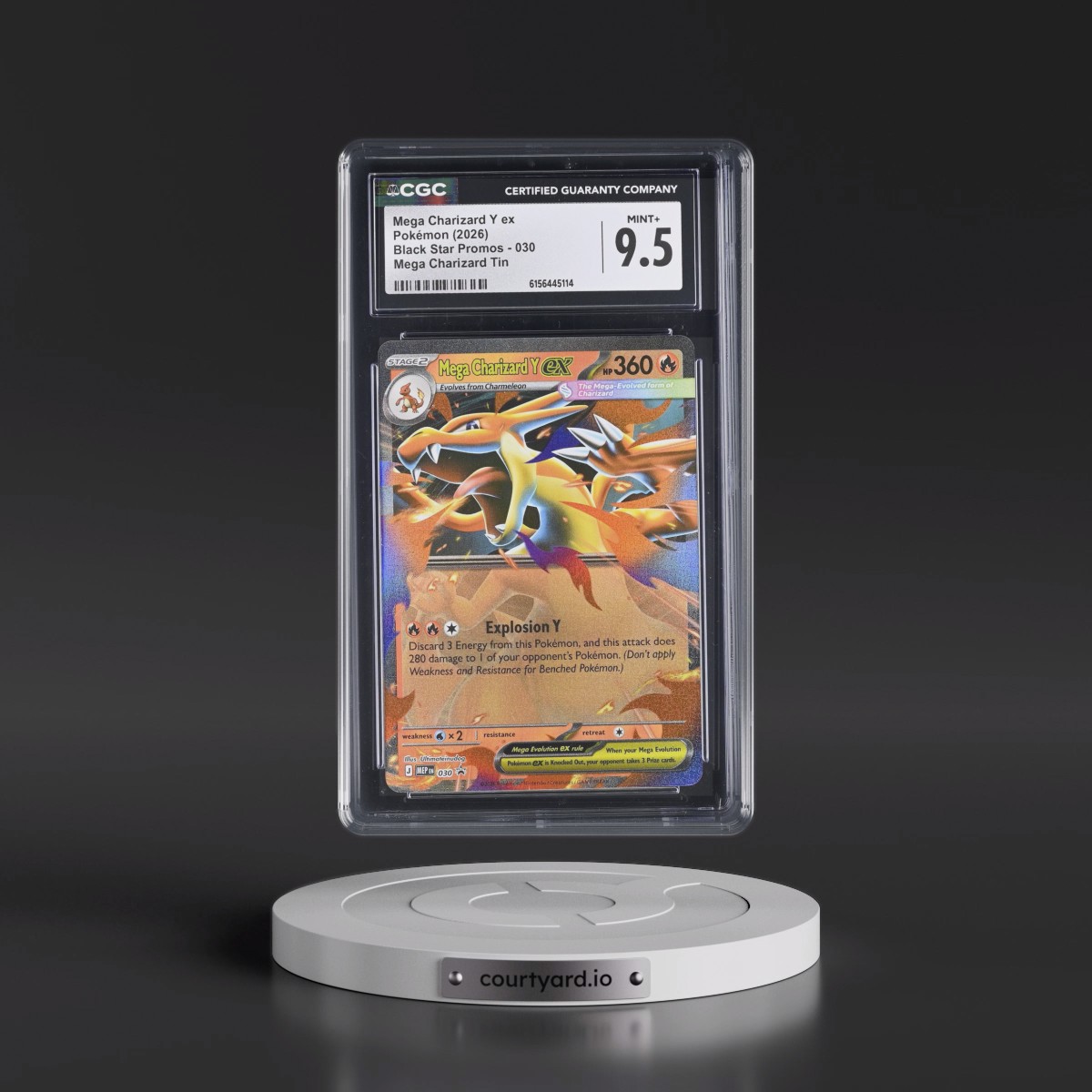 2025 Black Star Promos - Mega Evolution MEP EN #030 Mega Charizard Y ex - Mega Charizard Tin (Holo) (CGC 9.5 MINT+)