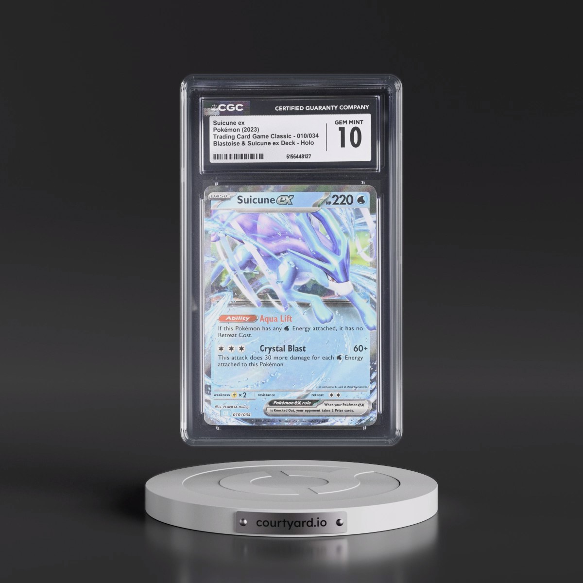 2023 Trading Card Game Classic - CLV, CLC, CLB #010/034 Suicune ex - Blastoise & Suicune ex Deck - CLB Holo (CGC 10 GEM MINT)