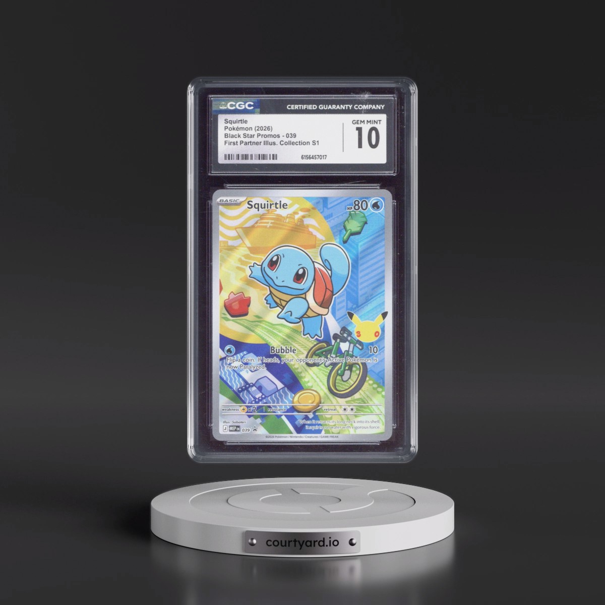 2025 Black Star Promos - Mega Evolution MEP EN #039 Squirtle - First Partner Illustration Collection Series 1 (Holo) (CGC 10 GEM MINT)