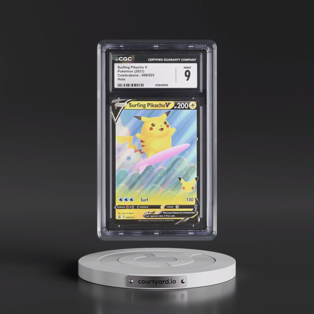 2021 Celebrations #008/025 Surfing Pikachu V - Holo (CGC 9 MINT)