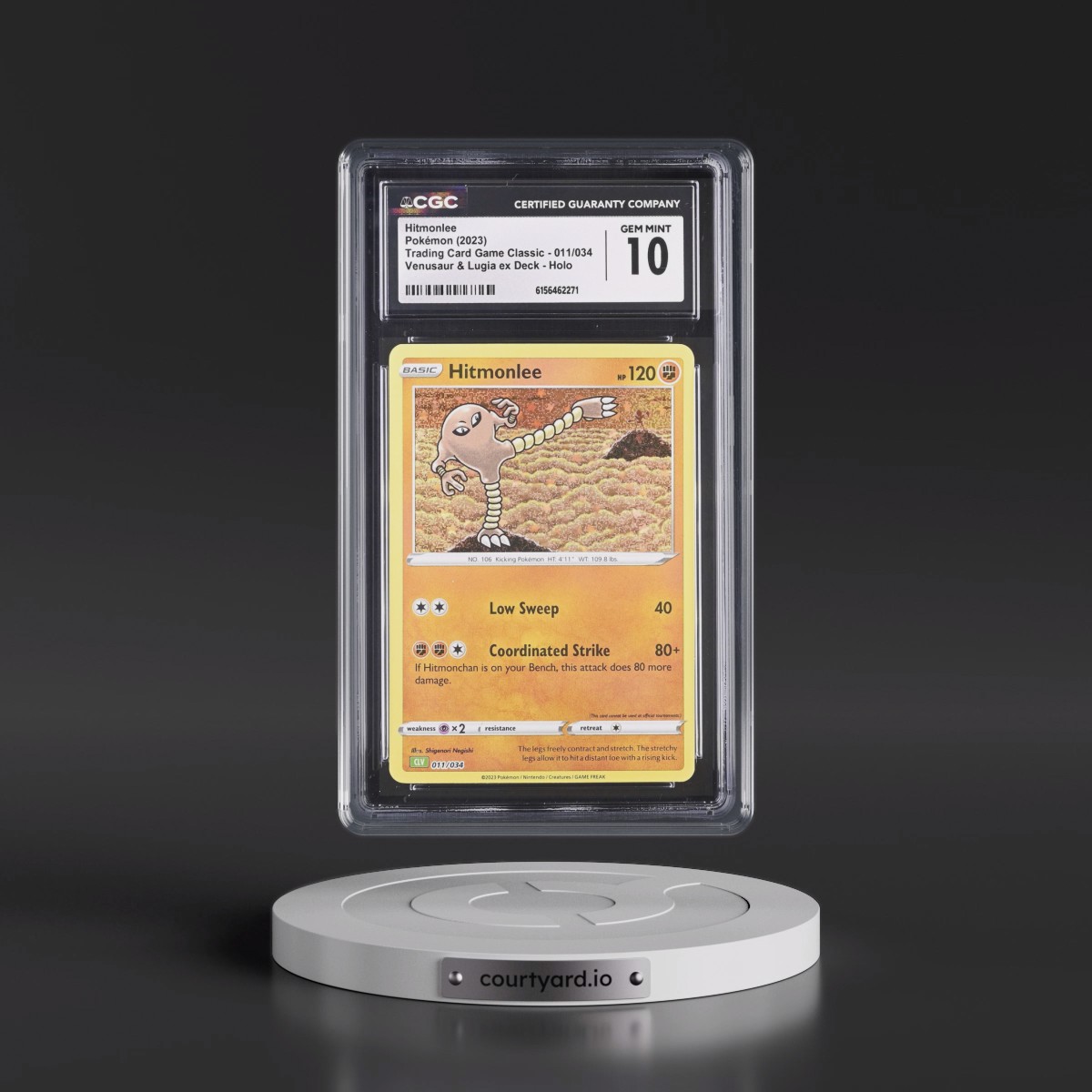 2023 Trading Card Game Classic - CLV, CLC, CLB #011/034 Hitmonlee - Venusaur & Lugia ex Deck - CLV Holo (CGC 10 GEM MINT)