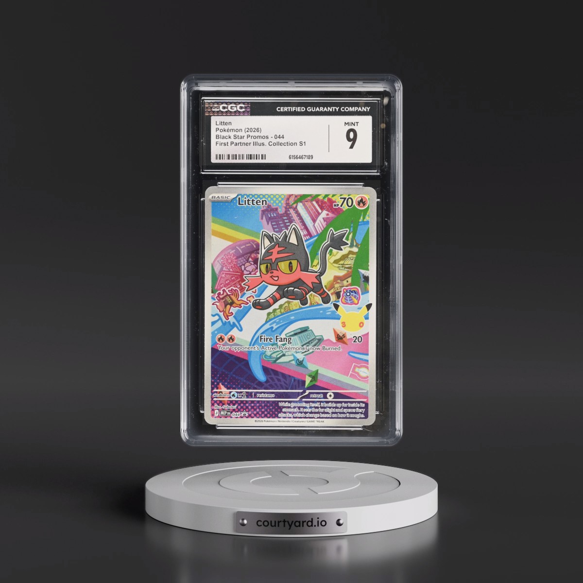 2025 Black Star Promos - Mega Evolution MEP EN #044 Litten - First Partner Illustration Collection Series 1 (Holo) (CGC 9 MINT)