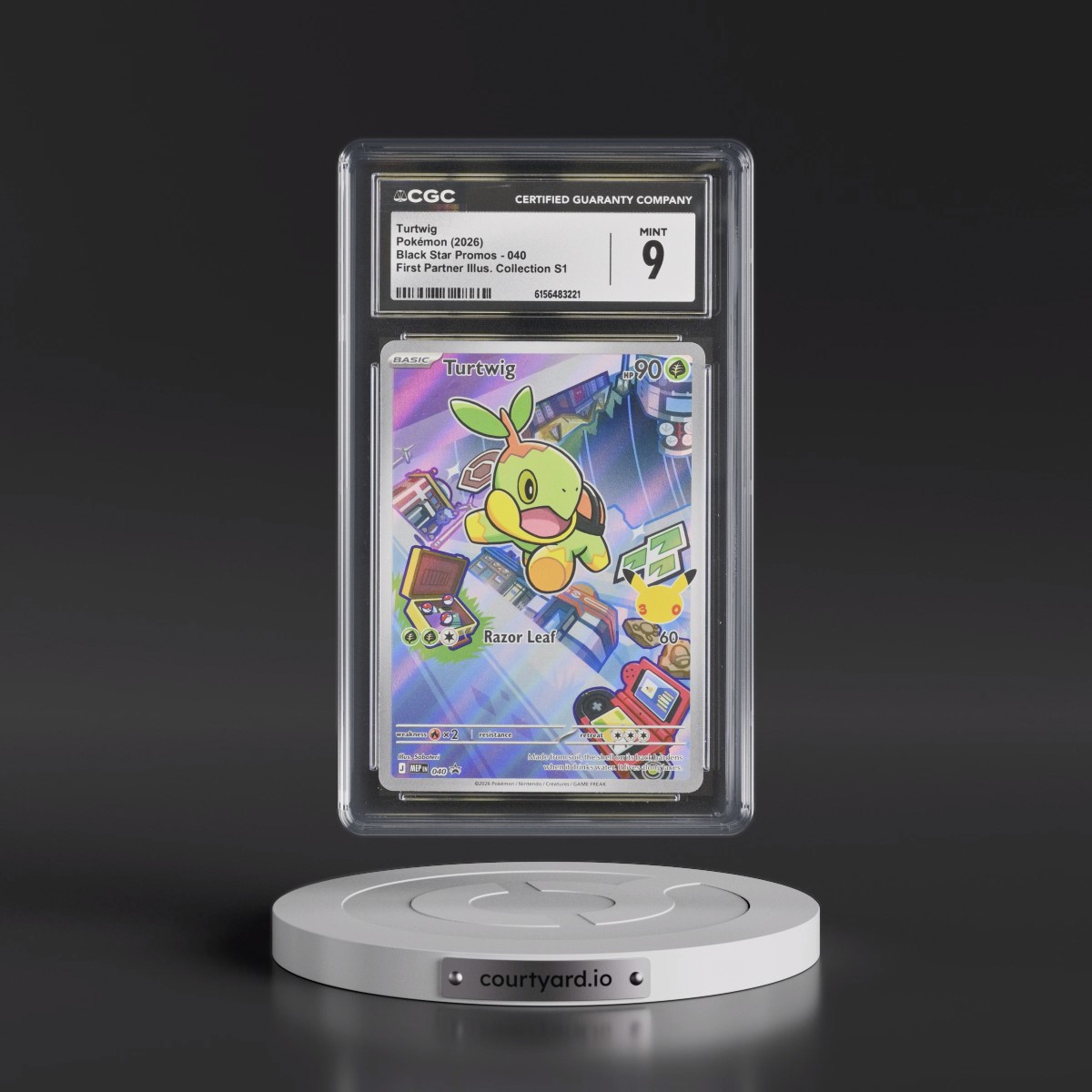2025 Black Star Promos - Mega Evolution MEP EN #040 Turtwig - First Partner Illustration Collection Series 1 (Holo) (CGC 9 MINT)